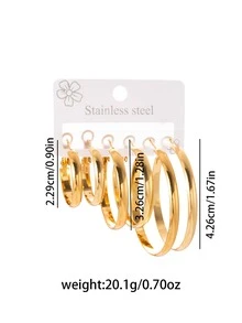 Set de 3 pares de pendientes de acero inoxidable con flecos y circonita cúbica dorada, pendientes de mujer con diseño de flor y corazón brillantes, adecuados para uso diario, banquetes, bodas y fiestas