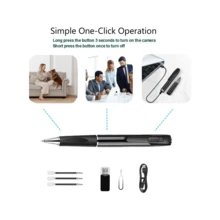 wiwacam 2 In 1 Pen Camera, 1080P HD Camera, Practical Mini Camera, Local Storage, Wireless Connection, APP Control, Video Audio Recording, Motion Detection, Has An Internal Battery Capacity Of 250 MAh, Mini Camera For Business, Meeting, Study - Black - View 9