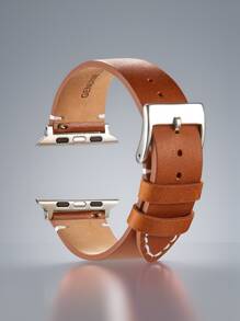 1 Piece Men's And Women's Business Leather Smart Watch Strap, Suitable For Apple Watch Ultra/Se/10/9/8/7/6/5/4/3/2/1 Series, Vintage Leather Slim Band Design, Applicable Size 38/40/41/42/44/45/46/49 Mm