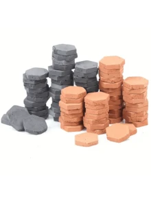 30Pcs/100Pcs 1/16 Scale Simulation Miniature Hexagon Red Brick Model ForDIY Fairy Dollhouse Garden Accessories Decorations