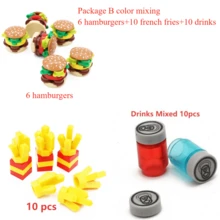 Juguetes de decoración con forma de hamburguesa de carne y papas fritas, para decoración de fiestas festivas y regalos de fiestas con amigos. Todos los colores se envían de forma aleatoria - Multicolor - Ver 5