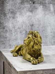 Large Lion Resin Ornament 22cm - Golden(Type B) - View 2