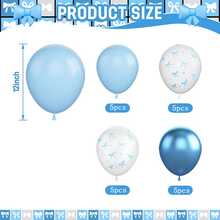 Ballons avec nœud bleu, 20/30 ballons bleus et blancs de 12 pouces avec imprimés de nœuds, spécialement conçus pour les fêtes d'anniversaire de jeune fille, les décorations de fiançailles de la mariée, Halloween, jolies décorations de ballons.
