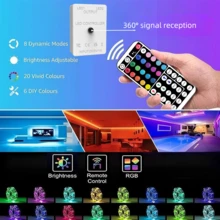 NBBUFF 100ft RGB Led Strip Lights - Smart App & Remote Control, Music Sync, Dimmable, Timer, USB Powered For Bedroom, Christmas, Halloween, Party, Bar, Home Decor, Game Room, Indoor Room Mood Lighting - Multicolor - View 7