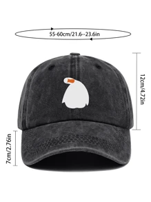 1pc Funny Tilted Cartoon Duck Print Baseball Cap, Retro European And American Popular Duck Billed Hat, Adjustable Strap, , Street Hip Hop Cap, Comfortable Breathable Adjustable, Classic Black Trucker Hat, Suitable For Outdoor Sports, Picnic, Camping, Beach, Holidays, Birthdays, Ideal Gift For Family And Friends, Back To School, Halloween, Mother's Day, Father's Day, Independence Day, Carnival