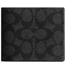 Coach Leather Id Billfold Wallet For Men Slim Rfid Blocking Wallet With Clear ID Window Casual Business Short Wallet For Men With Six Credit Card Slots - Dark Gray 1 - View 10