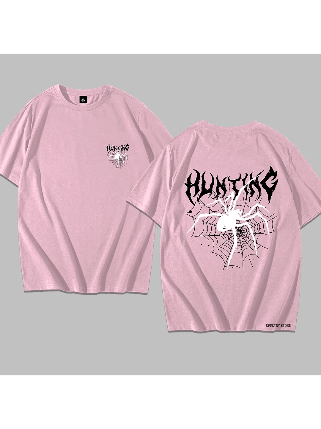 Shirt T-Shirt Premium Cotton Spider Hunter Dark Unisex Streetwear Men's New - 淺粉色 - 查看 1