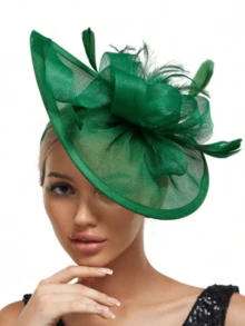 1 件羽毛头饰头带女士茶会帽肯塔基德比帽鸡尾酒婚礼新娘头饰头带夹女士女孩生日母亲节万圣节圣诞节礼物 - 彩色 - 查看 8