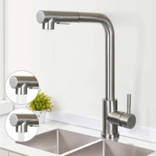 homefire Rubinetto da cucina nero, rubinetto da cucina - rubinetto estensibile per lavello con doccia, rubinetto da cucina girevole, miscelatore ad alta pressione per lavello da cucina, tubo flessibile da cucina a 360°, rubinetto da cucina opaco