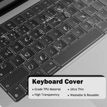 For MacBook Air 13.6" Case (2025-2022) [A3240 M4/ A3113 M3/ A2681 M2], Crystal Clear Plastic Hard Shell & Screen Protector & Keyboard Cover, Anti-Scratch Apple Laptop Protection Set - 水晶黑 - 查看 8