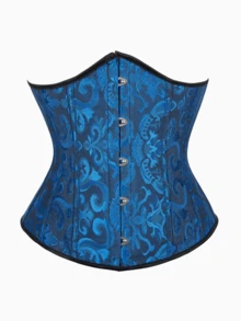 Plus Size Women's Lace-Up Brocade Corset, Front Closure Brocade Waist Cincher, Suitable For Parties, Carnivals, Halloween And Other Occasions