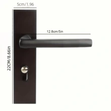 Zinc Alloy Indoor Door Lock Kit - Black Circular Door Handle, Silent And Wear-Resistant Design, Simple And Detachable Lock, Suitable For Bedrooms And Wooden Doors - Black - View 4