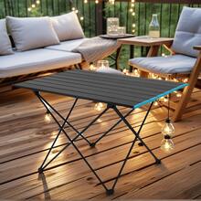 1pc Ultralight Aluminum Alloy Folding Table, Portable Camping Leisure Mini Table For Outdoor Driving, Fishing, Beach, Tent, Tea Table, Sports Outdoor Camping Picnic And Campsite Kitchen
