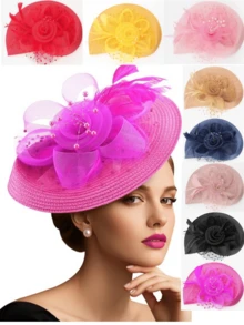 1Pc Ffascinators Hats For Women Fancy Tea Party Hats 2024 Elegant 1950s Kentucky Derby Hats Feather Hair Clip For Bride Wedding Party Birdcage Veil Headband Flower 1920s Headpiece For Horse Race Vintage Bridgerton Fedora Beret Hats 50s Outfit Church Hats Black Veil For Funeral 1940s Dresses Victorian Hat Pillbox Hats Lolita Accessories For Women Girl Birthday Mother's Day Halloween Christmas Gift - Style a - View 11
