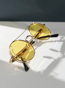 1 副男士朋克金属复古摩托车风格时尚眼镜，适合日常、度假、音乐节 - 狂欢派对