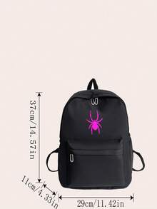 Solid Color Men's Fashion Backpack, Versatile Large Capacity Casual College Style Commuter Backpack For Men Halloween - Black - View 3