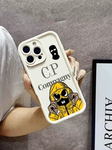 1 pieza Funda de teléfono con patrón de retrato masculino de ropa amarilla, protección de lente simple, estilo IMD colorido y concha plateada energética, personalizada para iPhone 16 Pro Max, 15/14 Plus/13/12/11, compatible con Samsung/Redmi/OPPO/Vivo/Honor
