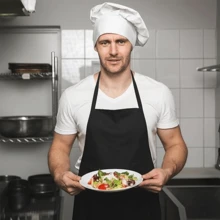 12 Pack Bib Apron, Unisex Aprons Adjustable Waterdrop Resistant With 2 Pockets For Your Cooking Essentials Cooking Kitchen Apron For Chef, BBQ Drawing Apron. (Black, Red, White, Blue) - 黑色 - 查看 8