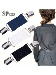 1件/2件/3件装新款连衣裙束带夹套装弹性衣夹收紧连衣裙开衫领夹衬衫夹后背束带女款 - 彩色 - 查看 30