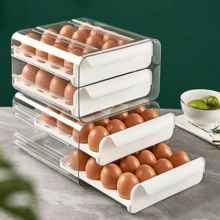 Livingandhome Double-Layer 32-Piece Eggs Storage Drawer Box, A Recommended Item For Kitchen Or Refrigerator Storage