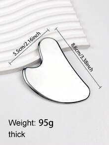 1个不锈钢心形刮痧板，用于面部按摩，便携式肌肉放松按摩板，不锈钢刮痧面部工具 - 面部按摩工具 - 光滑耐用的金属刮痧板，适用于面部和身体，消肿 - 心形按摩刮痧板（银色）不锈钢刮痧面部工具，金属刮痧板，用于面部，紧致肌肤按摩，刮痧美容工具，适用于身体、眼部和颈部按摩