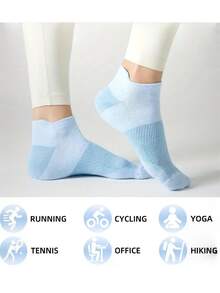5 Pairs Women's Cushioned Sports Ankle Socks - Breathable, Casual Low-Cut Running Socks, Suitable For Running And Activities In All Seasons - Multicolor - View 5