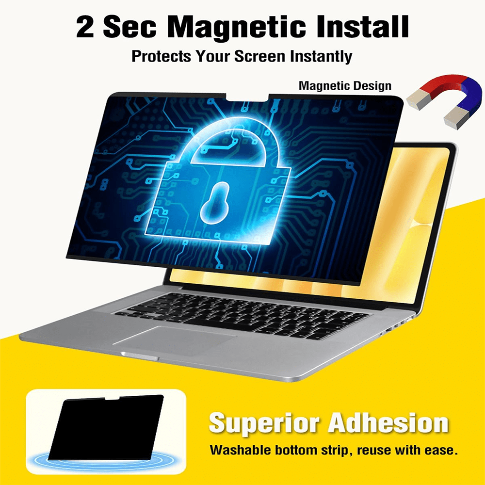 13.3/13.6/14.2/15.3/16.2 Inch Laptop Privacy Screen Protector, Magnetic Removable Soft Film Compatible With Apple Air (M4/M3/M2/M1), Anti-Peeping, Privacy Protection, Anti-Fingerprint, Ultra-Clear, Easy Installation, Bubble-Free, Eye Protection, Anti-Scratch, Protect Screen From Scratches And Damage. Ideal Gift For Family, Friends Or Teachers For Work, Birthday, Easter, Christmas And Other Occasions.