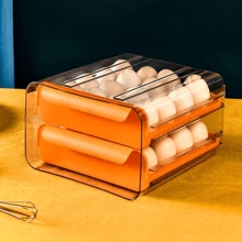 Livingandhome Double-Layer 32-Piece Eggs Storage Drawer Box, A Recommended Item For Kitchen Or Refrigerator Storage