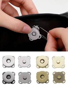 20pcs/4pcs/10pcs DIY Magnetic Buttons, Magnetic Snaps, Wallet Magnetic Bag Fasteners, Cartoon Button Magnetic Invisible Buttons, Clover Magnetic Buttons, Magnetic Sewing Buttons, Sewing Buttons, Metal Invisible Sewing Buttons, Wallet Latch Fasteners - Multicolor - View 2