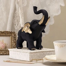 1 Peça Estatueta de Elefante da Sorte Feng Shui, Decoração de Elefante para Casa, Pequena Decoração Doméstica, Decoração de Elefante da Riqueza
