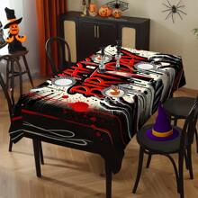 1/20 piezas Mantel vibrante de Halloween - Mantel con patrón espeluznante y genial - Perfecto para Halloween, fiestas temáticas y decoración del hogar, decoraciones, cubiertas protectoras para mesas, decoraciones para fiestas