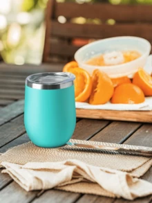 Cốc cà phê giữ nhiệt 350ml/12oz, cốc đáy cong bằng thép không gỉ, cốc đựng đồ uống đa năng dùng trong gia đình, bình nước giữ nhiệt nhiều lớp chống rò rỉ với tay cầm và nắp hình quả trứng. - Nhiều màu - Xem 6