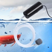 Bomba de Aquário USB Portátil para Oxigenação Eficiente e Econômica em Tanques de Peixes de Água Doce e Salgada - Preto - Visão 3