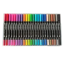 24 Pcs Double-Ended Brush Marker Pens, Fine Point & Brush Tip, Suitable For Coloring Books, Bullet Journals For Kids And Adults, Back To School Supplies, High Quality - Birthday Gift - Christmas Gift - Easter Gift - Valentine's Day Gift - Halloween Gift - Perfect Gift