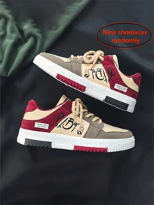 Giày thể thao cổ thấp thường ngày đa năng cho nam 2025, giày hiệu Burgundy thiết kế nguyên bản, phù hợp với thanh thiếu niên và trang phục thường ngày (dây giày theo kiểu ngẫu nhiên) - Màu Đỏ Sâu - Xem 9