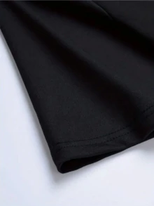 200g Pure Cotton, Summer Casual Regular T-Shirt - 黑色 - 查看 3