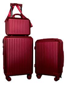 Set Of 2 Suitcases With 1 Toiletry Bag - Burgundy - View 1
