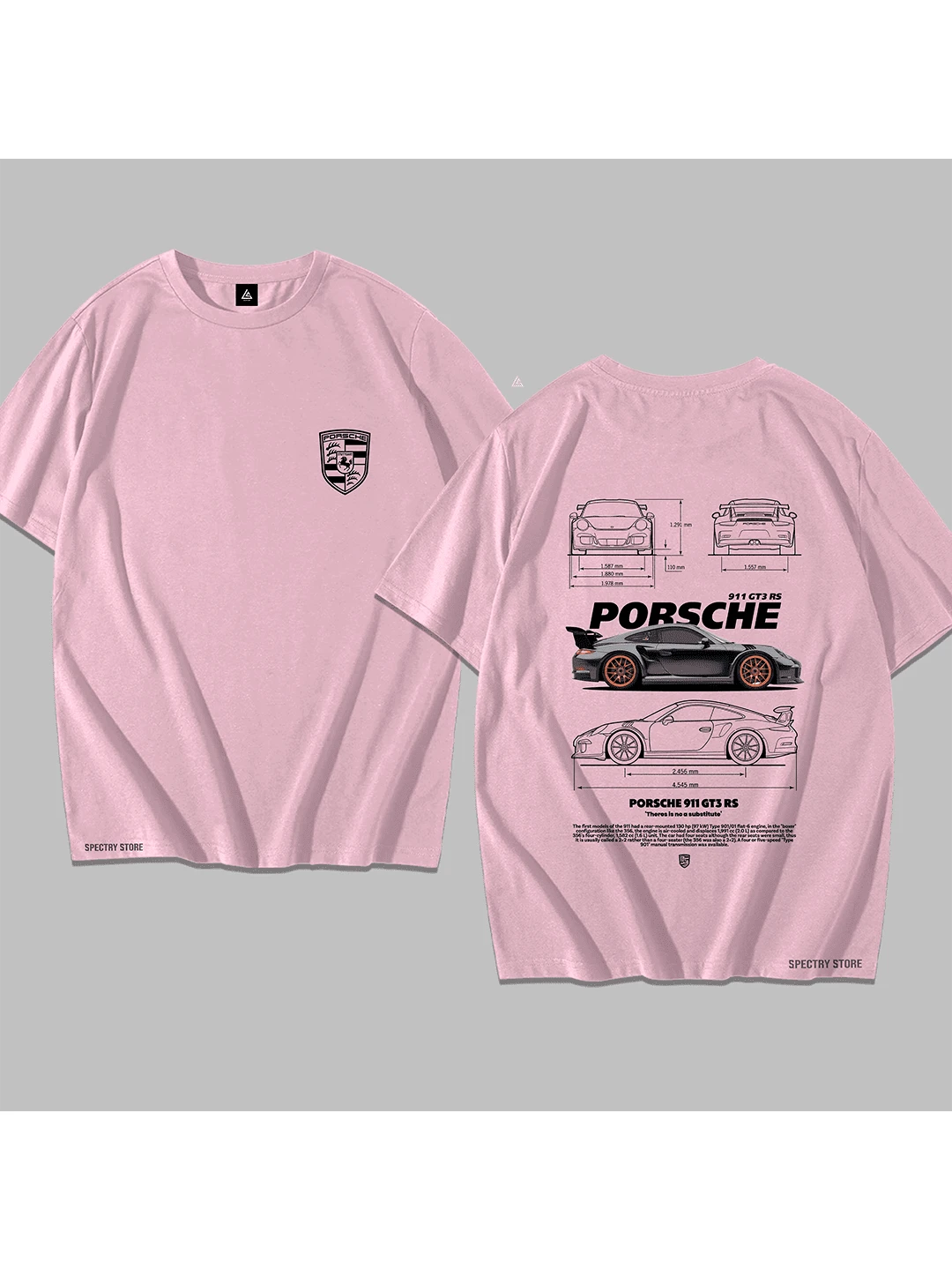 Camisa Camiseta Algodão Premium Carro Esportivo  911 GT3 RS P Unissex Streetwear Masculino Lançamento Tendencia