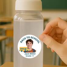 15/35/70 Stück personalisierte PVC Foto-Namensaufkleber, individuelle wasserfeste Namensaufkleber, rechteckige Muster, geeignet für Schulmaterial, Wasserflaschen, Lunchboxen, Schreibwaren, Sammelalbum-Aufkleber, Partygeschenke