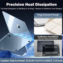 For MacBook Air 13.6" Case (2025-2022) [A3240 M4/ A3113 M3/ A2681 M2], Crystal Clear Plastic Hard Shell & Screen Protector & Keyboard Cover, Anti-Scratch Apple Laptop Protection Set - 水晶黑 - 查看 6