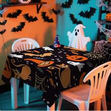 1/20 pièces Nappe d'Halloween, citrouille, bonbon, fantôme, motif de chauve-souris, nappe convenant pour la décoration de fête d'Halloween, décoration de table de cuisine de carnaval, cadeau, décoration de vacances, décoration de chambre, décoration de scène