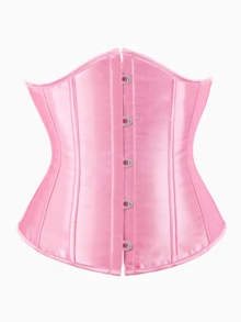 Plus Size Retro Satin Corset Belt For Women, Non-Stretch Satin Waist Cincher, Off-Shoulder Tie Bust Shaping, Suitable For Party, Carnival, Halloween And Other Occasions - Multicolor - View 37
