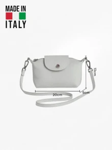 Mini Genuine Leather Bag Made In Italy, Small Handbag And Crossbody Bag, Casual Style For Women - White - View 3