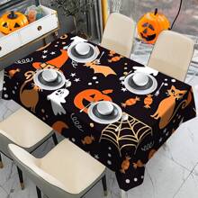 1/20 pièces Nappe d'Halloween, citrouille, bonbon, fantôme, motif de chauve-souris, nappe convenant pour la décoration de fête d'Halloween, décoration de table de cuisine de carnaval, cadeau, décoration de vacances, décoration de chambre, décoration de scène
