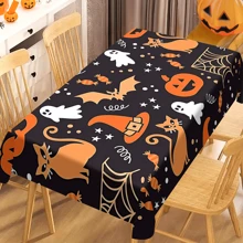 1/20 pièces Nappe d'Halloween, citrouille, bonbon, fantôme, motif de chauve-souris, nappe convenant pour la décoration de fête d'Halloween, décoration de table de cuisine de carnaval, cadeau, décoration de vacances, décoration de chambre, décoration de scène