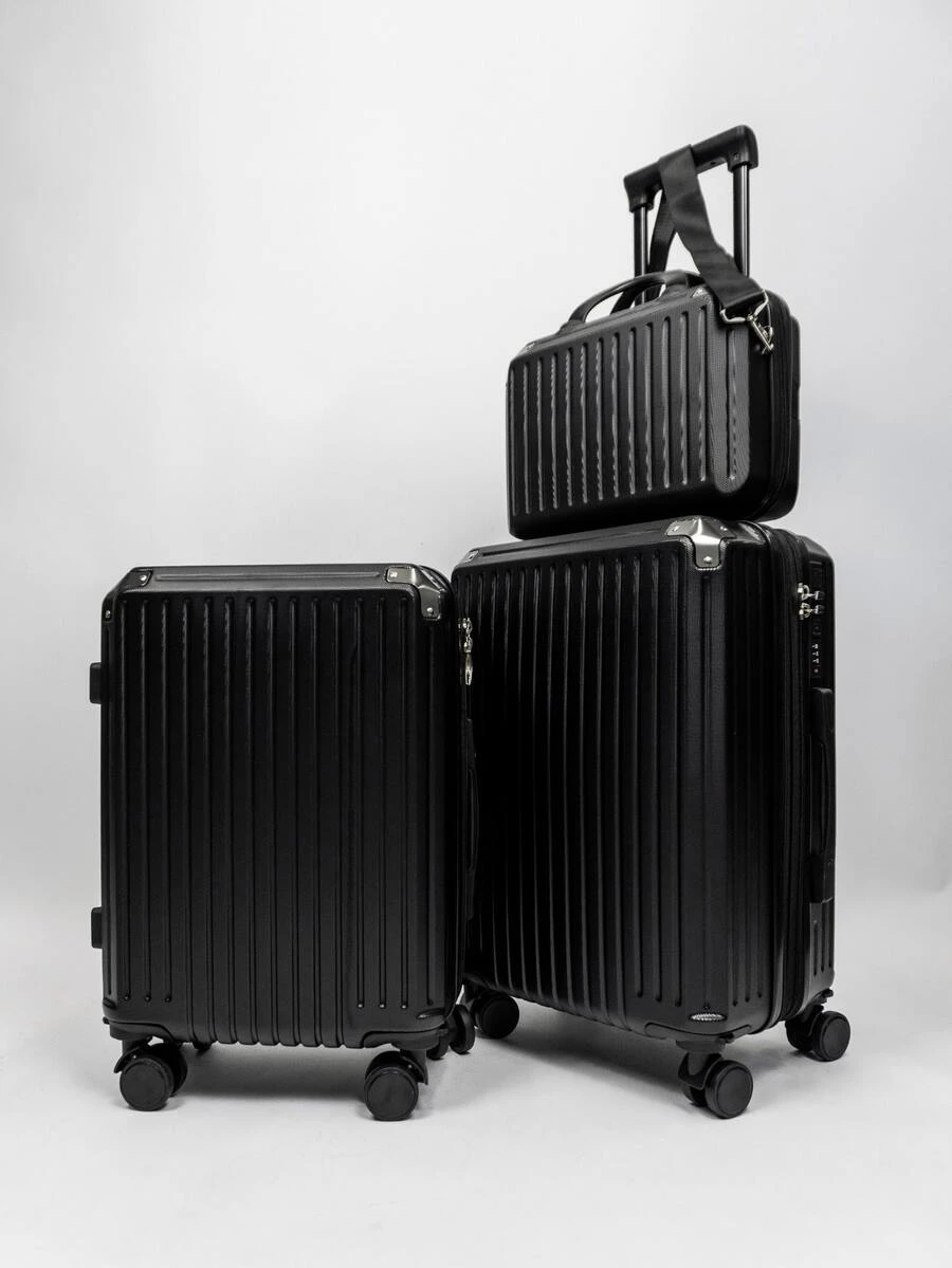 Set Of 2 Suitcases With 1 Toiletry Bag - Black - View 1