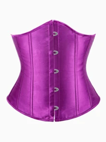 Plus Size Retro Satin Corset Belt For Women, Non-Stretch Satin Waist Cincher, Off-Shoulder Tie Bust Shaping, Suitable For Party, Carnival, Halloween And Other Occasions - Multicolor - View 23