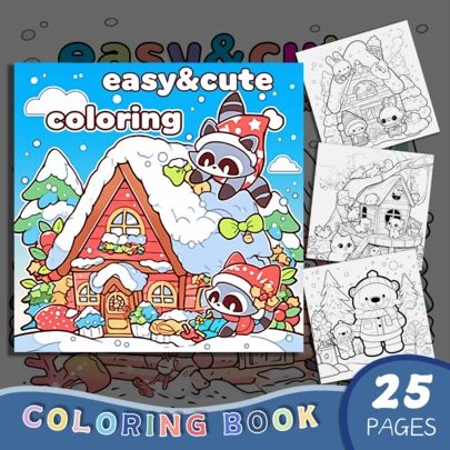 1 PC Coloring Books With Adorable Animals - Featuring A Vibrant Color Design With Cute Animal Characters And Cozy Scenes, Fun Coloring Craft Activity, Art & Drawing Paper, Perfect Gift For Valentine's Day Easter, Thanksgiving And New Year