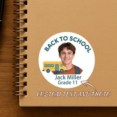 15/35/70PC Customize PVC Photo Name Stickers, Personalized Waterproof Customized Name Labels, Rectangular Shaped Patterns, Suitable For School Supplies, Water Bottles, Lunch Boxes, Stationery, Scrapbook Stickers, Party Gifts