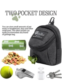 1pc Portable Pet Treat Bag, Training Pouch, Snack Reward Bag, Puppy Training Treat Bag, Pet Feeding Waist Pack, Suitable For Travel Walking Dog, Dog Supplies, Dog Snack Bag - Multicolor - View 3